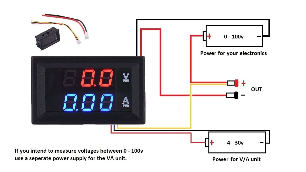 thumbnail image 2 of M4430 4-digit DC10A 100V Volt Ammeter - Voltmeter Current Power Gauge 2 of 5
