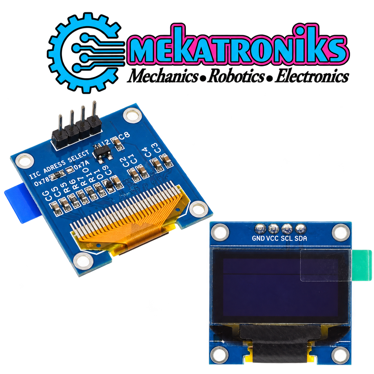 0.96 Inch I2C OLED Display with 4 pins and 128×64 resolution