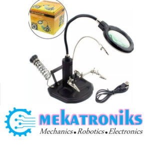 2.5X–4X 16 SMD LED soldering helping hand magnifier desk lamp with iron holder