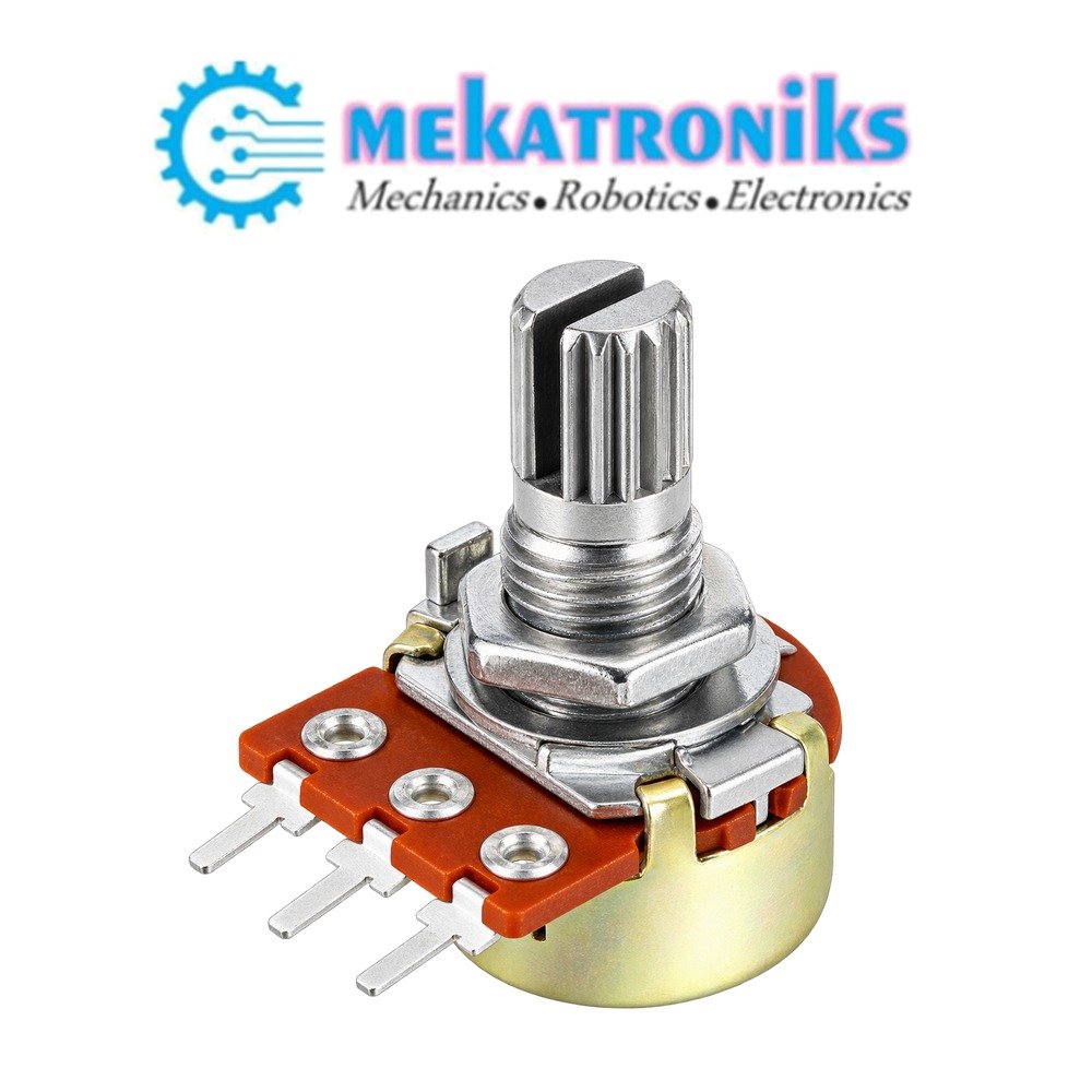 Rotary potentiometer 3 pin with adjustable shaft for volume control