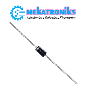 1N4007 rectifier diode with axial leads and cathode marking band