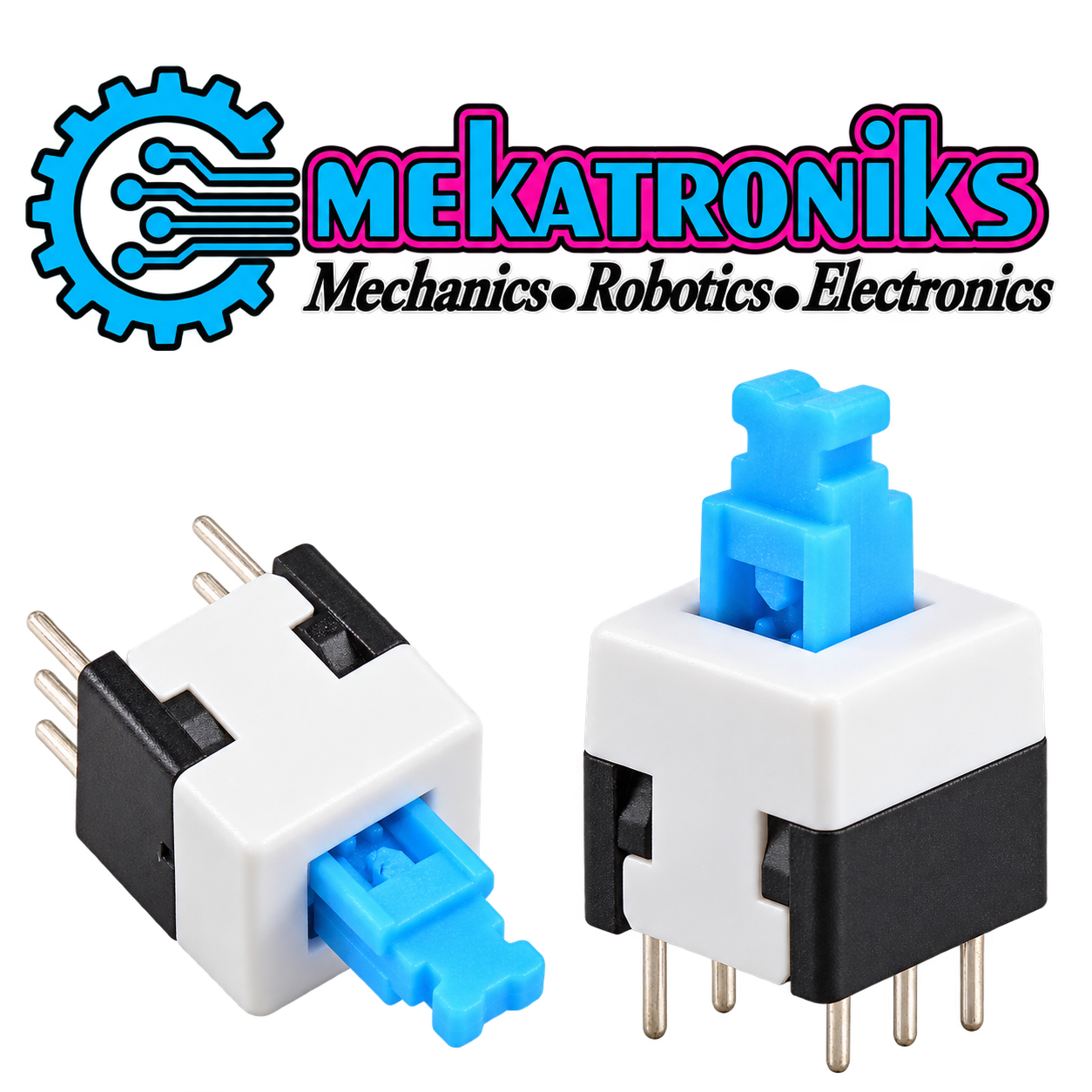 6 Pin Push Lock Button Switch 7×7mm DPDT PCB mount