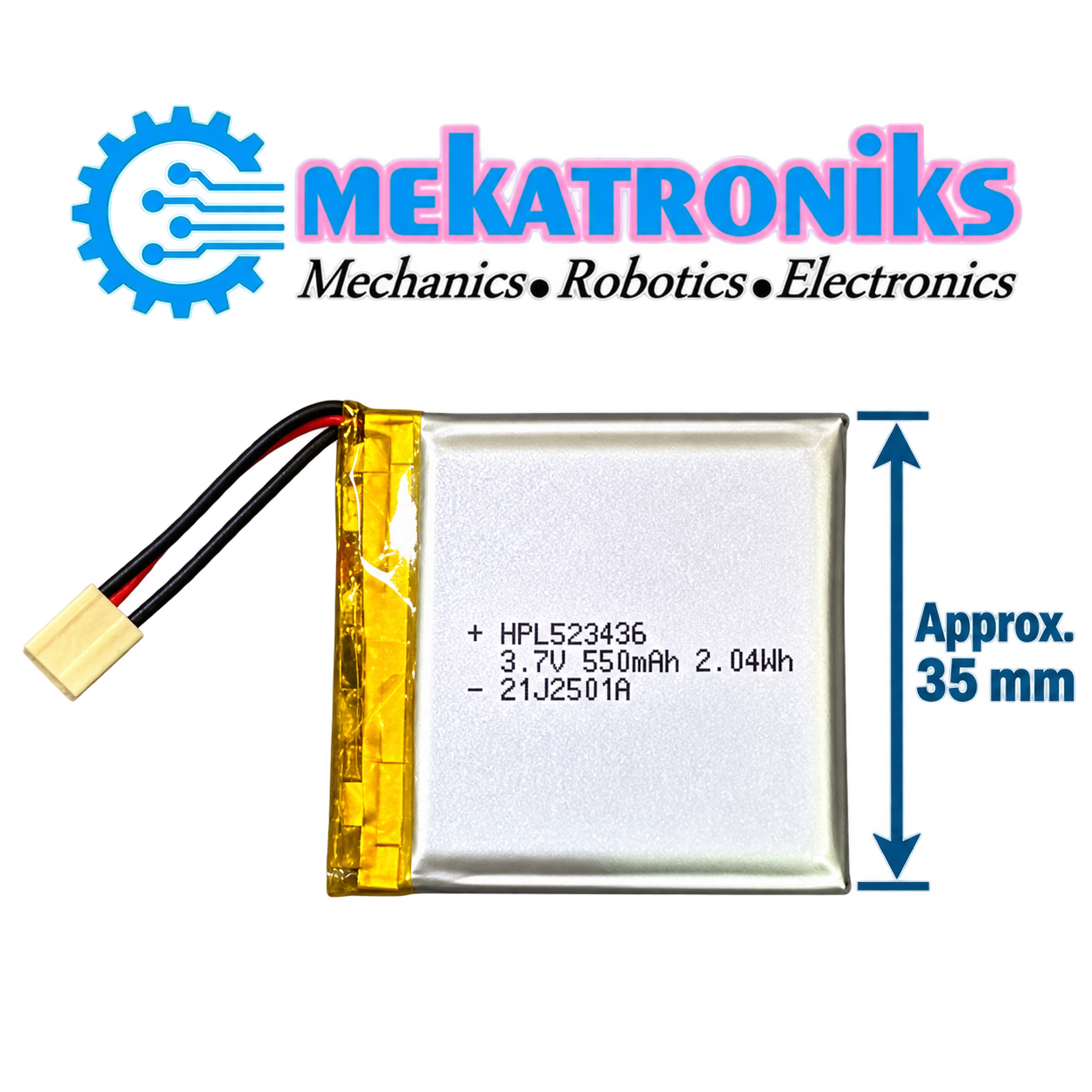 550mAh LiPo Battery 3.7V 1S rechargeable lithium polymer cell